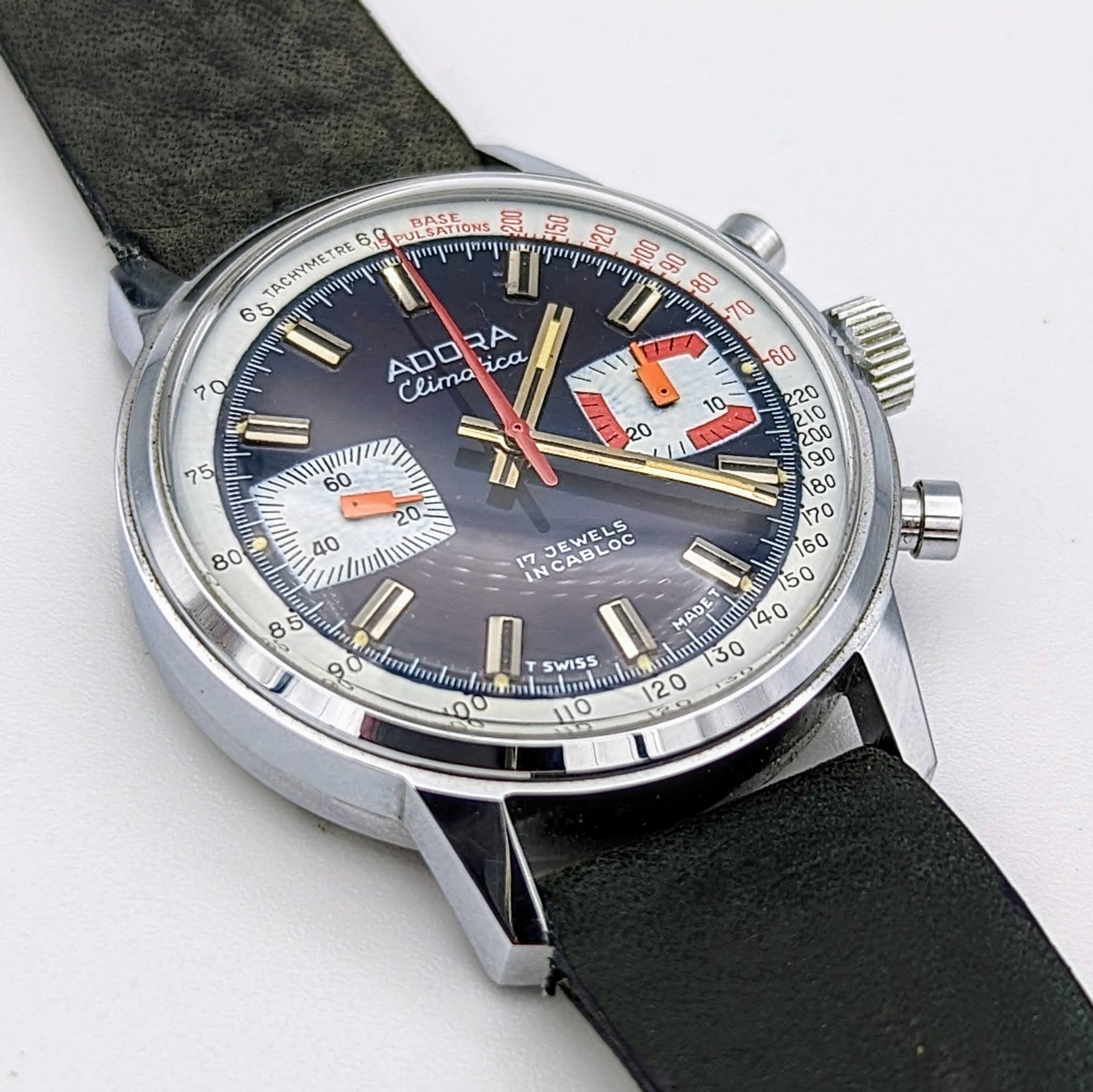 1970s ADORA Climatica Chronograph Watch Cal. Valjoux 7733 Vintage Wris ...