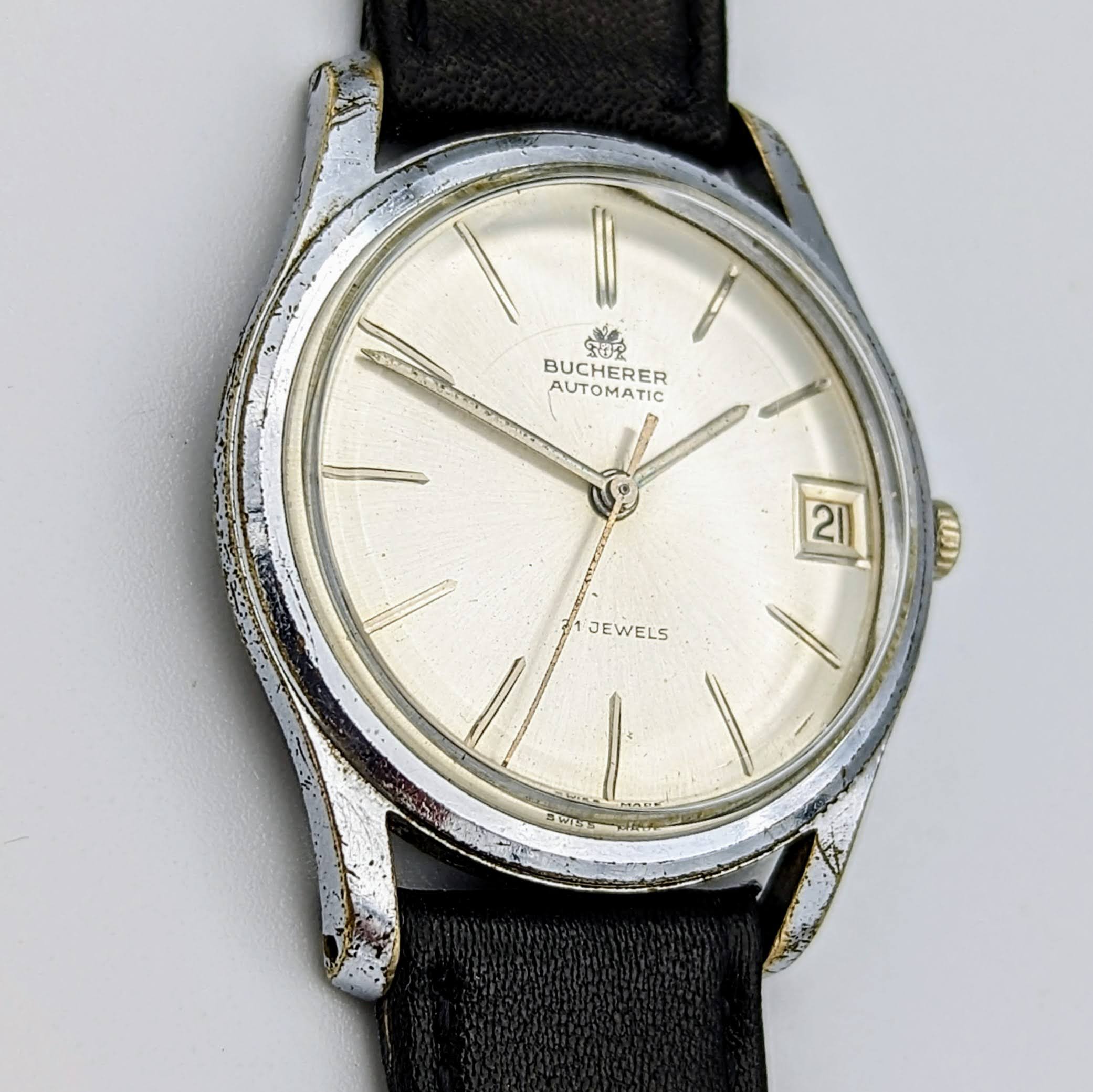 BUCHERER Automatic Watch 21 Jewels 4 ADJs Swiss Wristwatch
