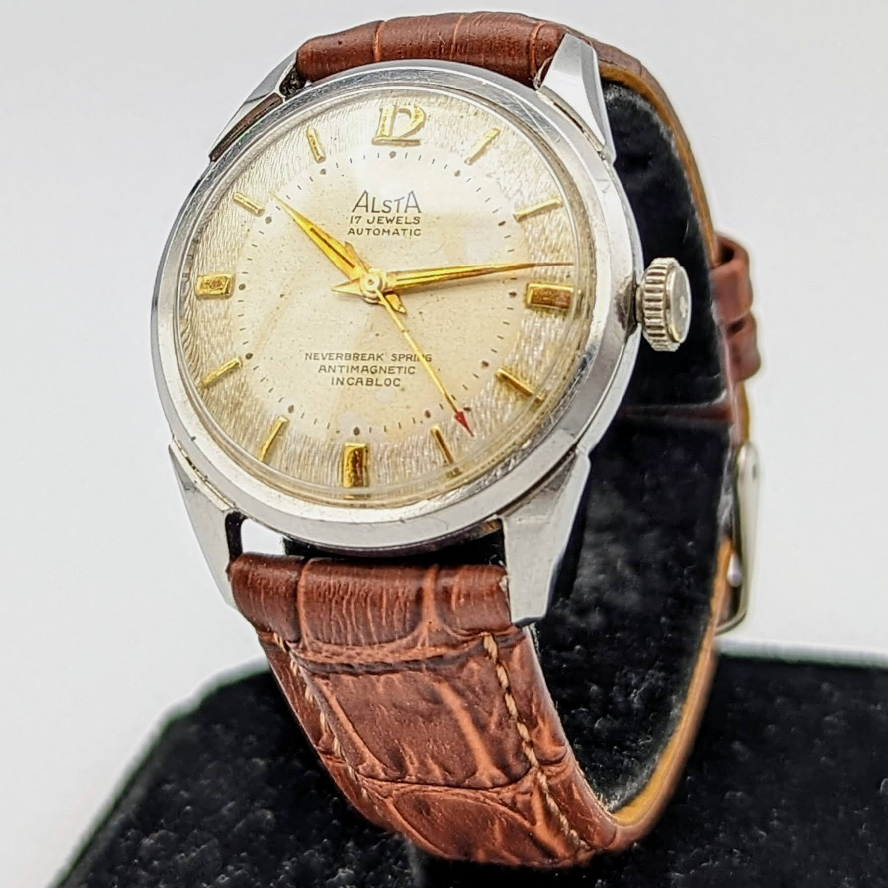 ALSTA Automatic Watch 17 Jewels Cal. HM 1560 Swiss Vintage Wristwatch
