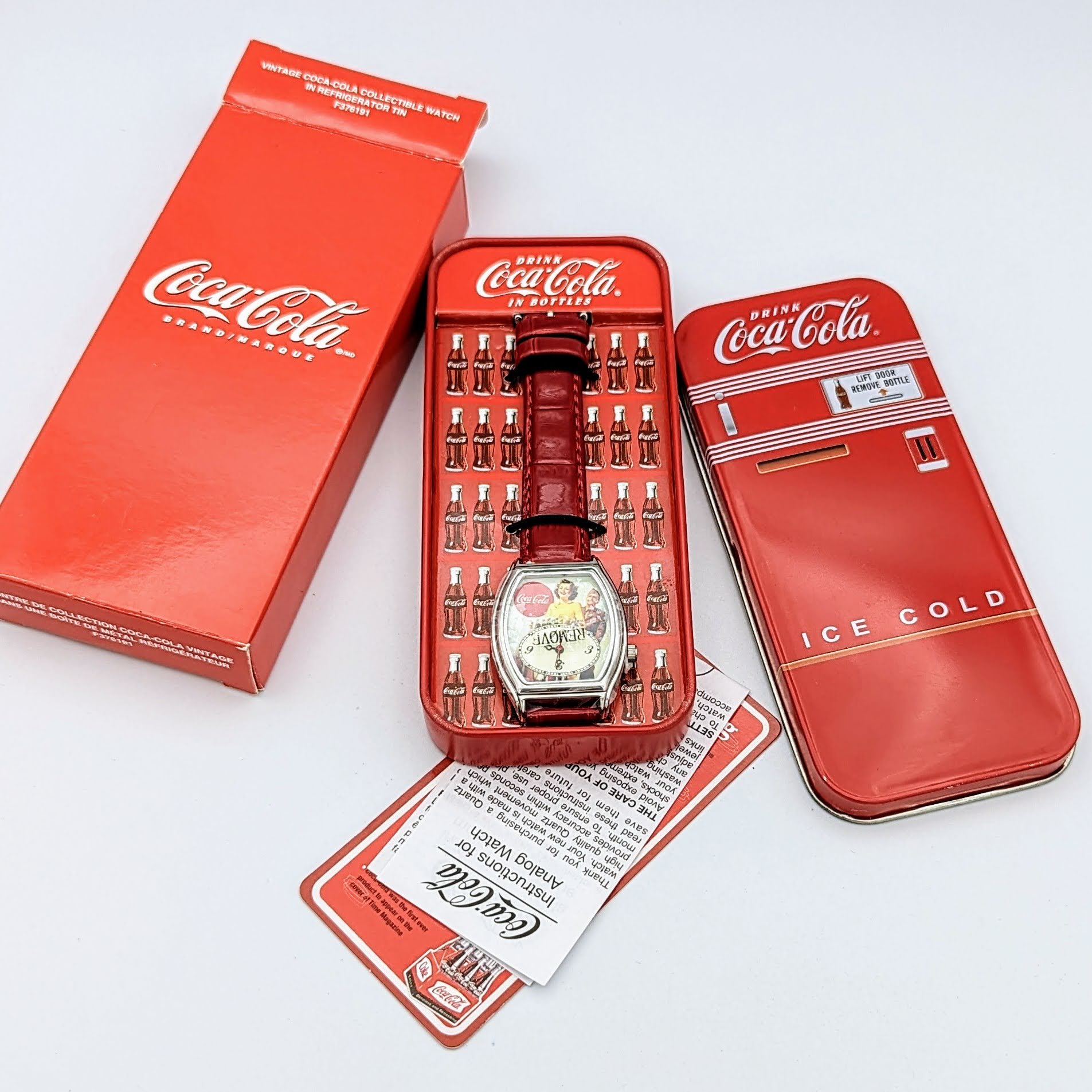 COCA-COLA Promotional Wristwatch Collectible Watch BOX & Papers!