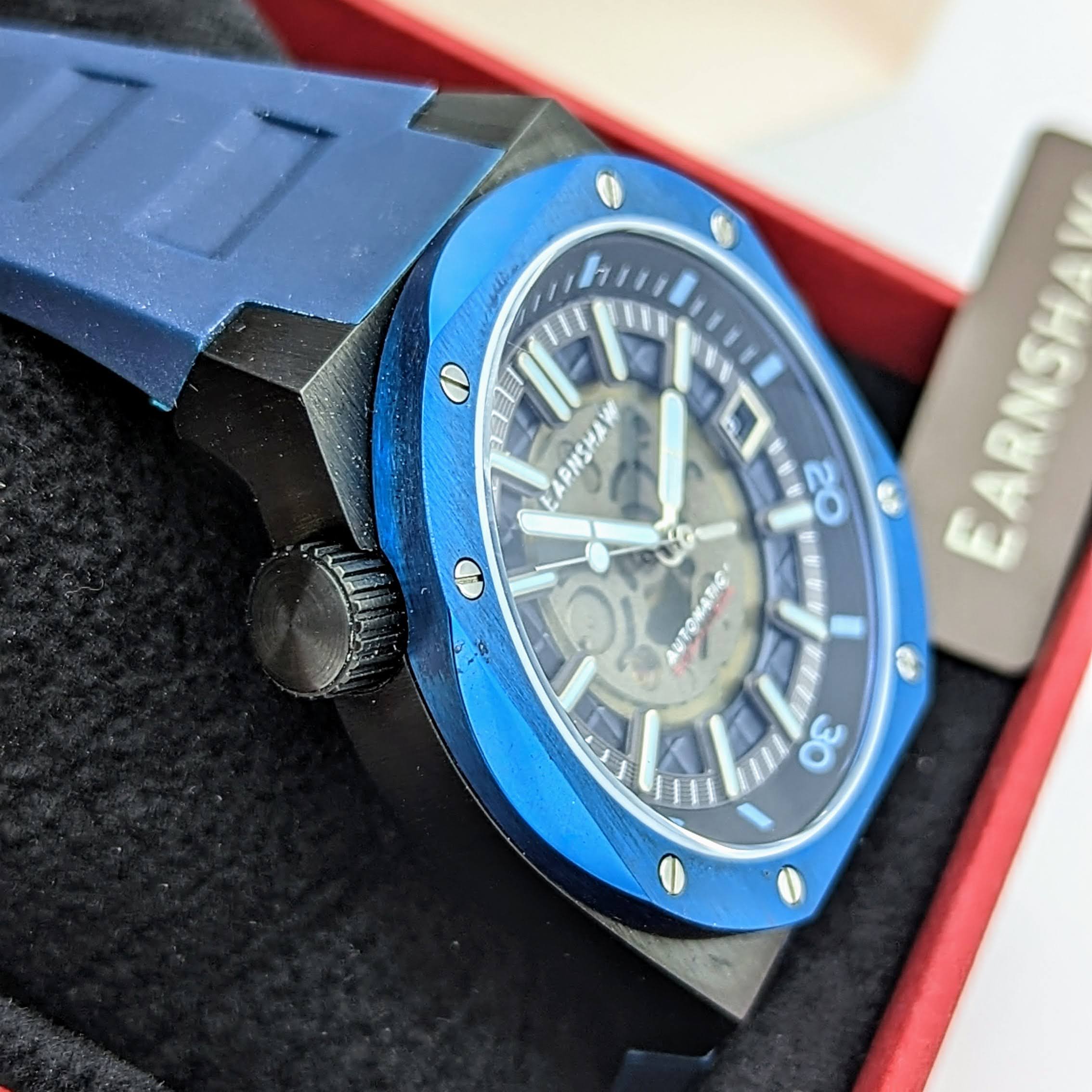 EARNSHAW Bessemer Compressor Automatic Wristwatch Mettalic Blue – BRAND NEW! In Box!