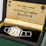 BULOVA 1930 Lone Eagle Watch “In Honor of Col. Charles A. Lindbergh” Wristwatch Original BOX!