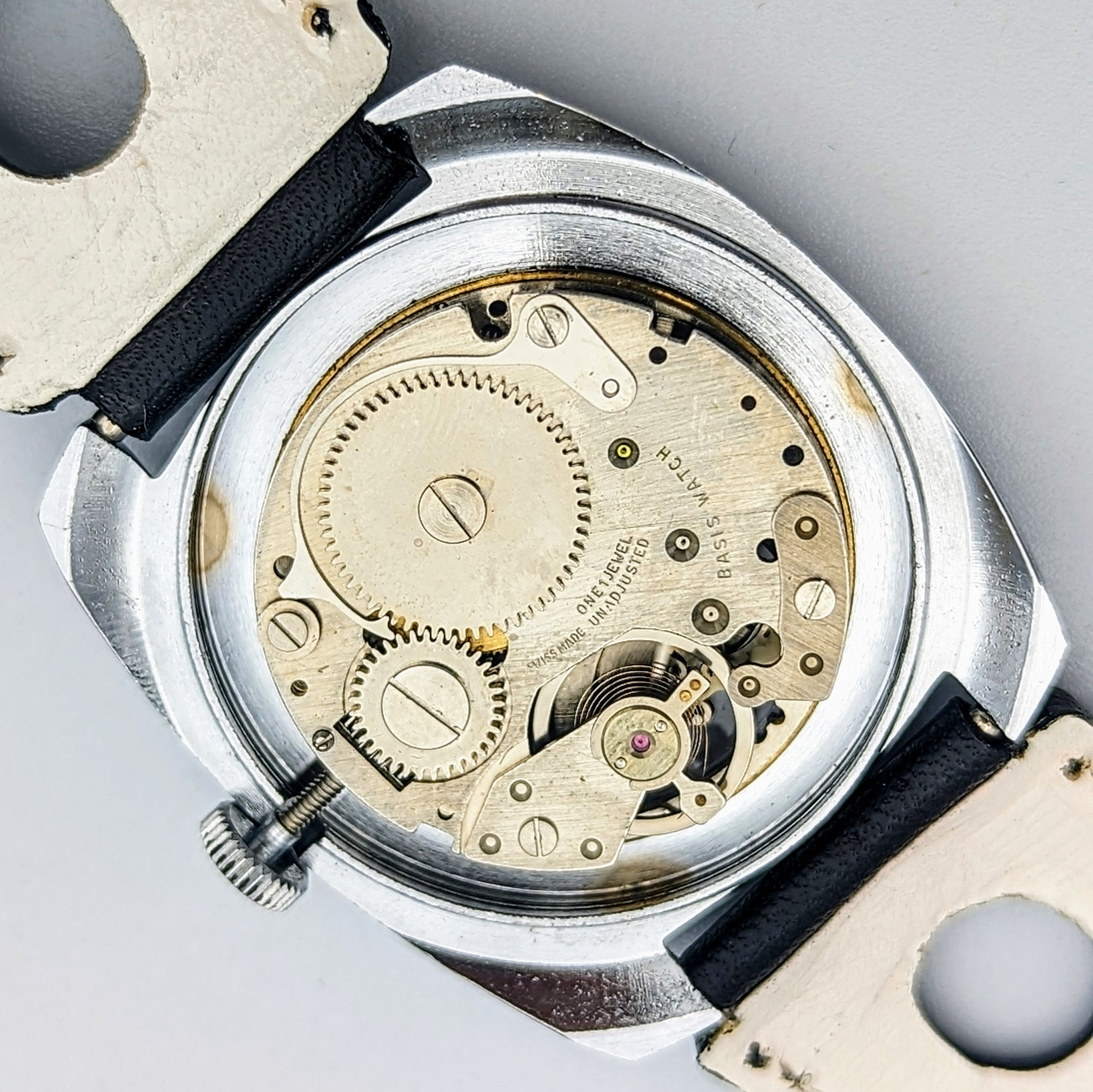 Vintage ORION Wristwatch Skeleton Design Watch Swiss Movement 1 Jewel Orig Strap