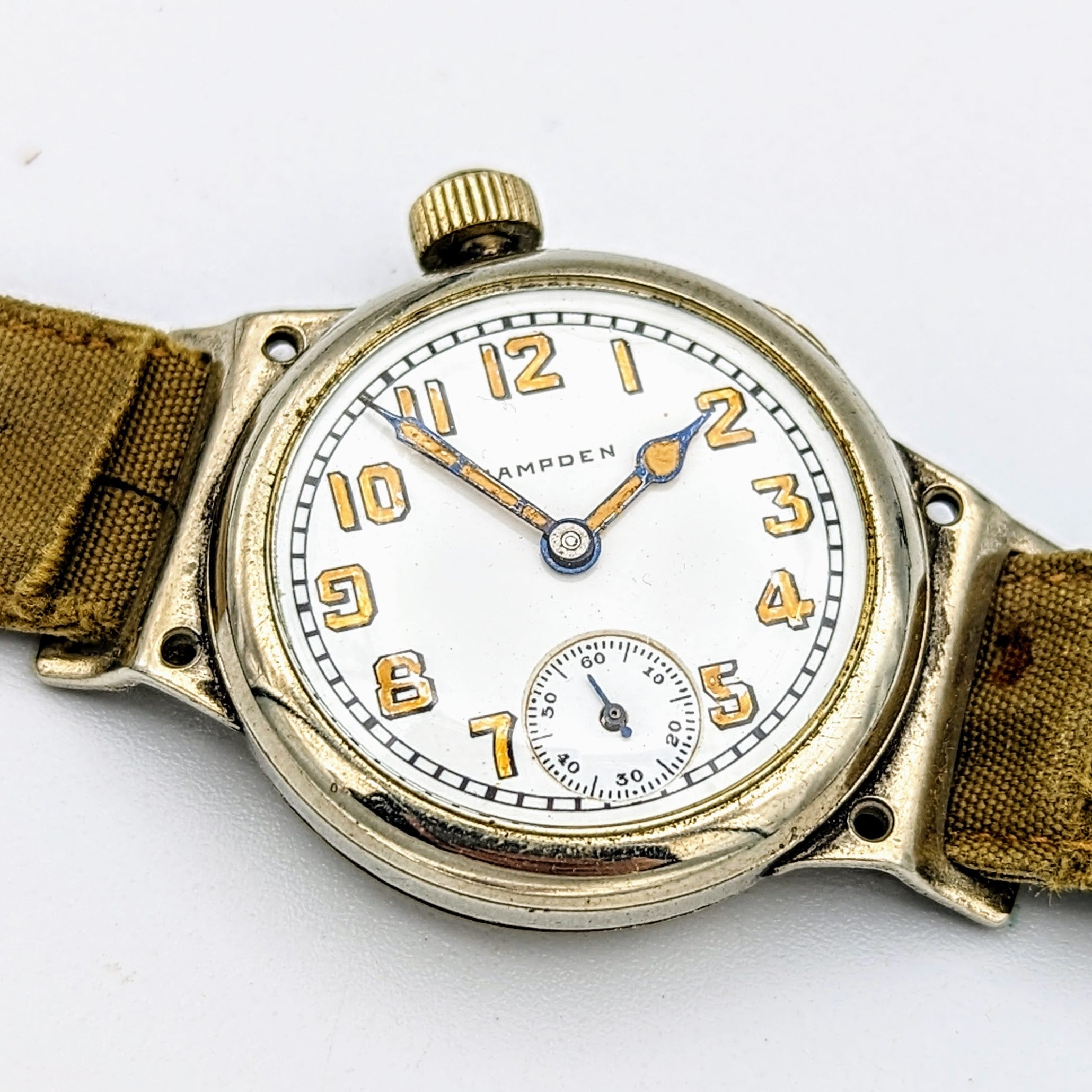 1906 HAMPDEN "Molly Stark" Trench Watch 7 Jewels U.S. Army Wristwatch