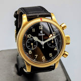 TUTIMA Flieger Chronograph 1941 Wristwatch 18K Yellow GOLD Pilot's Watch Ref. 753-01