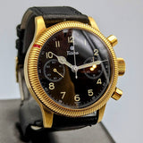 TUTIMA Flieger Chronograph 1941 Wristwatch 18K Yellow GOLD Pilot's Watch Ref. 753-01