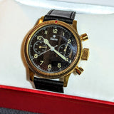 TUTIMA Flieger Chronograph 1941 Wristwatch 18K Yellow GOLD Pilot's Watch Ref. 753-01