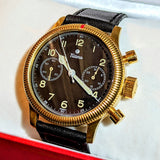 TUTIMA Flieger Chronograph 1941 Wristwatch 18K Yellow GOLD Pilot's Watch Ref. 753-01
