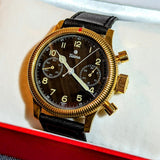 TUTIMA Flieger Chronograph 1941 Wristwatch 18K Yellow GOLD Pilot's Watch Ref. 753-01