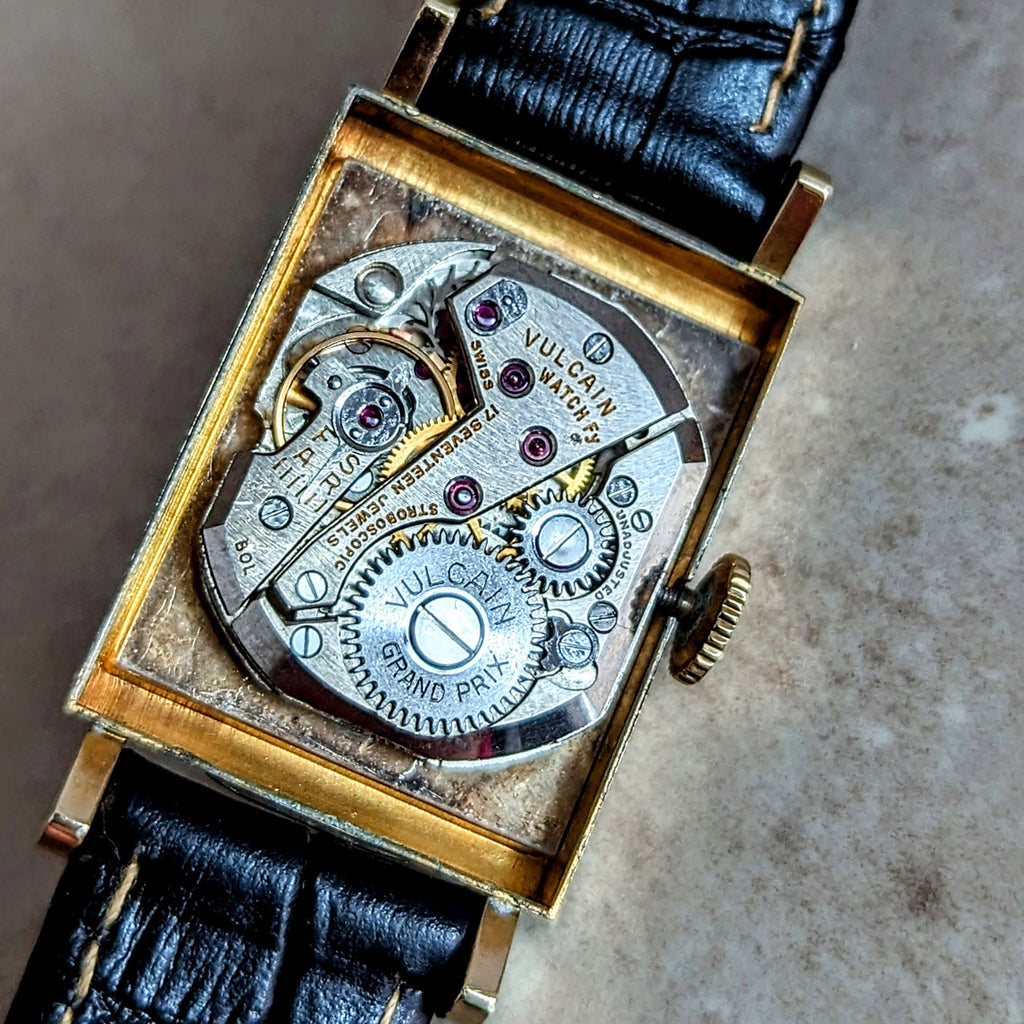 Vintage VULCAIN Wristwatch Swiss Stroboscopic Movement Caliber 708 17 ...