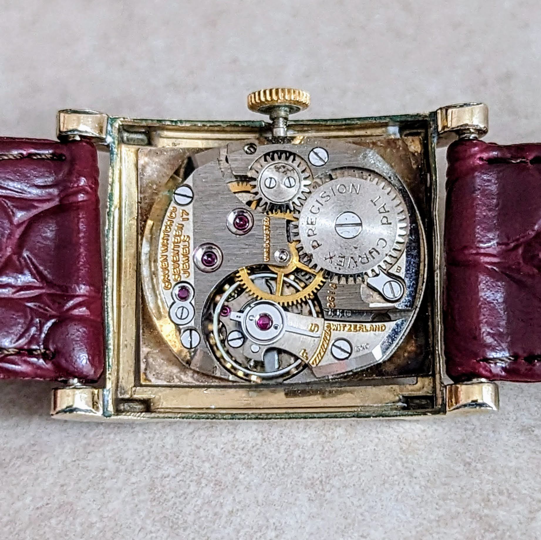 GRUEN CURVEX Precision Watch Cal. 440 17 Jewels 10K GF Wristwatch