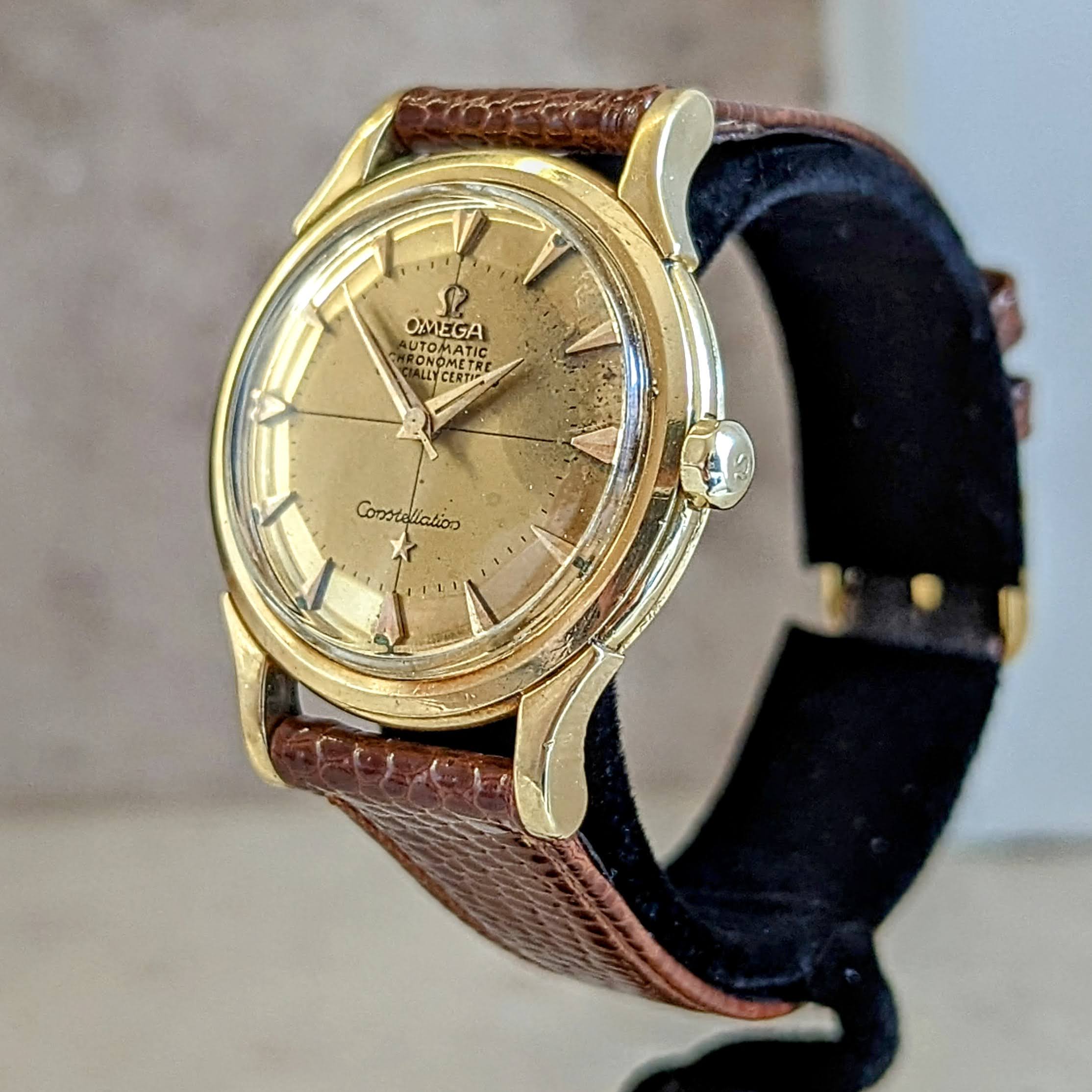 OMEGA Constellation 18K Gold Wristwatch Automatic Chronometre Officially Certified Watch Ref. 2852 2853