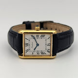 Vintage CARTIER Tank Wristwatch Swiss Caliber ETA 2512 17 Jewels White Dial Watch Great Condition
