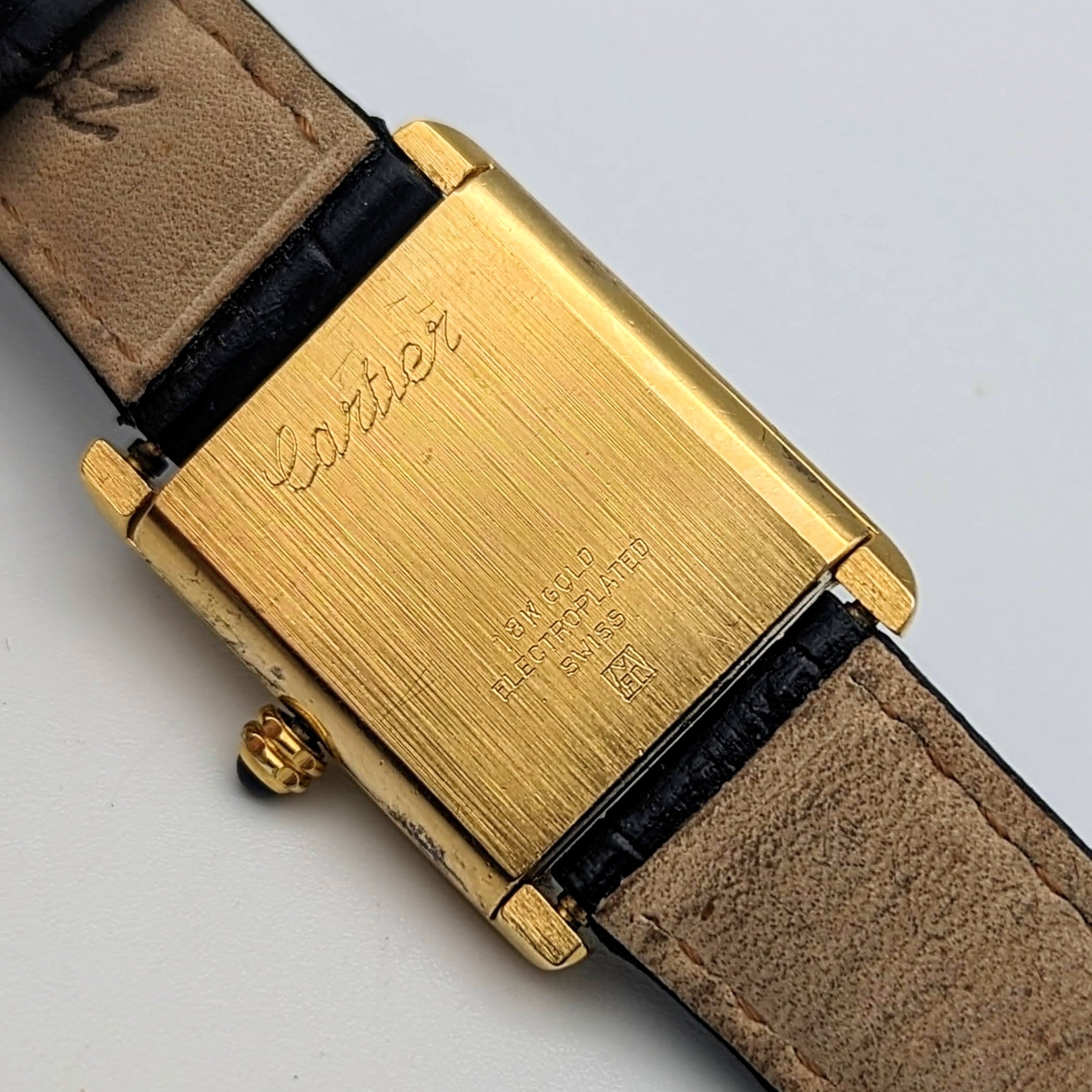 Vintage CARTIER Tank Wristwatch Swiss Caliber ETA 2512 17 Jewels White ...