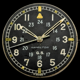 HAMILTON G.S. 24-Hour Dial British R.A.F. Pilot Wristwatch - Grade S75 S 17 Jewels