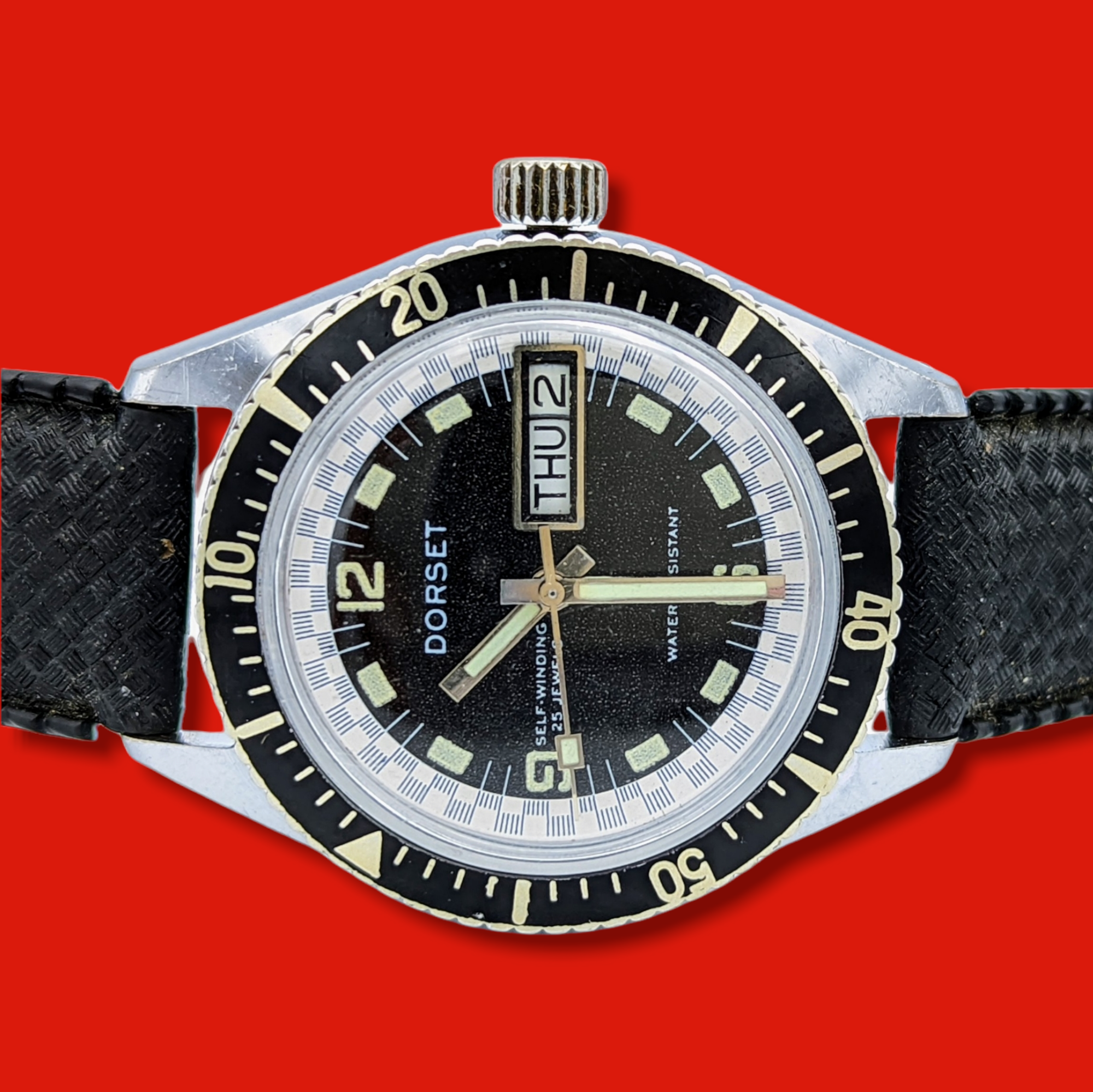 DORSET Self-Winding Diver Wristwatch Day/Date Indicator