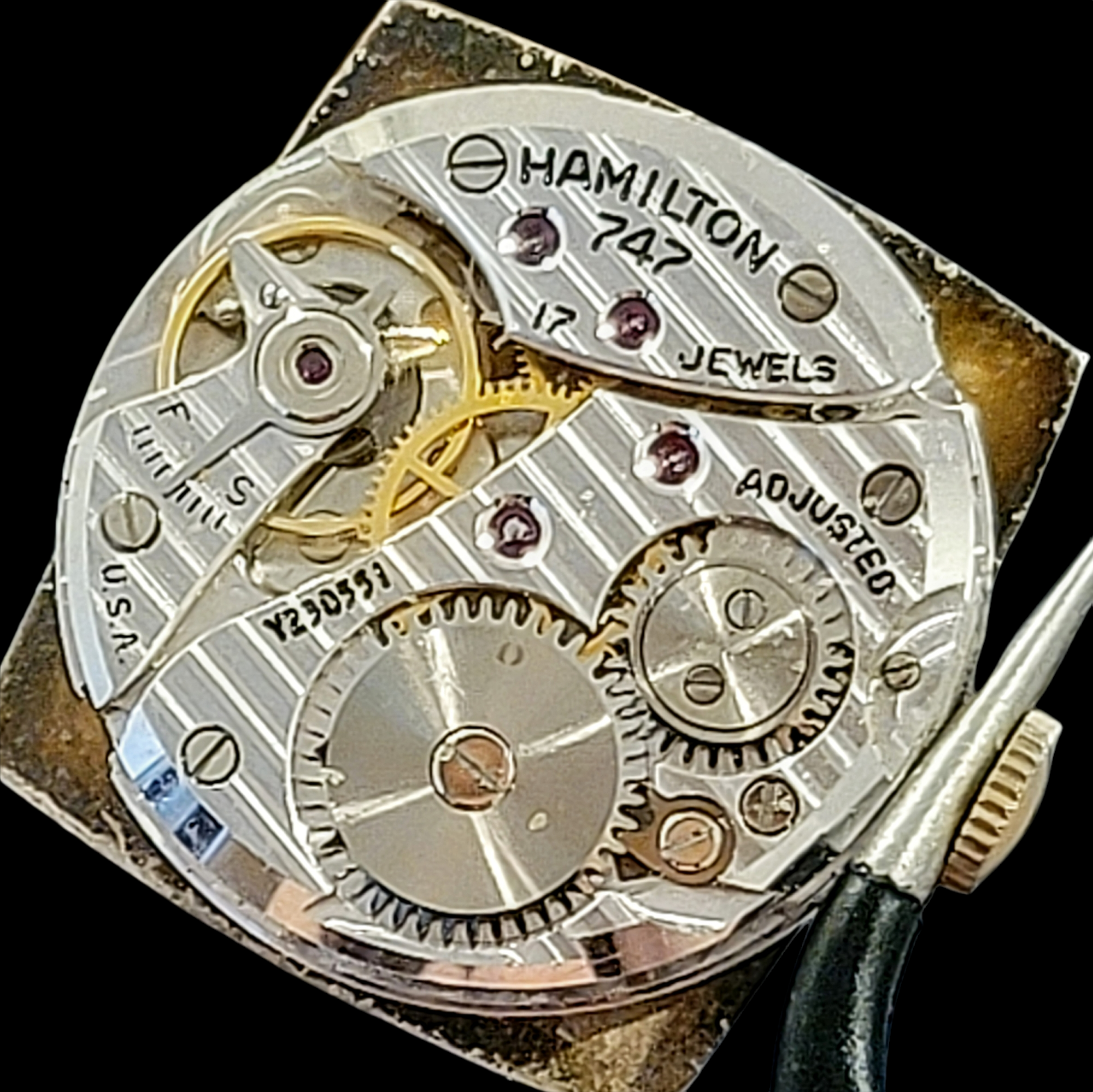 HAMILTON 1950 Dunham Watch 17 Jewels Grade 747 U.S.A. Made