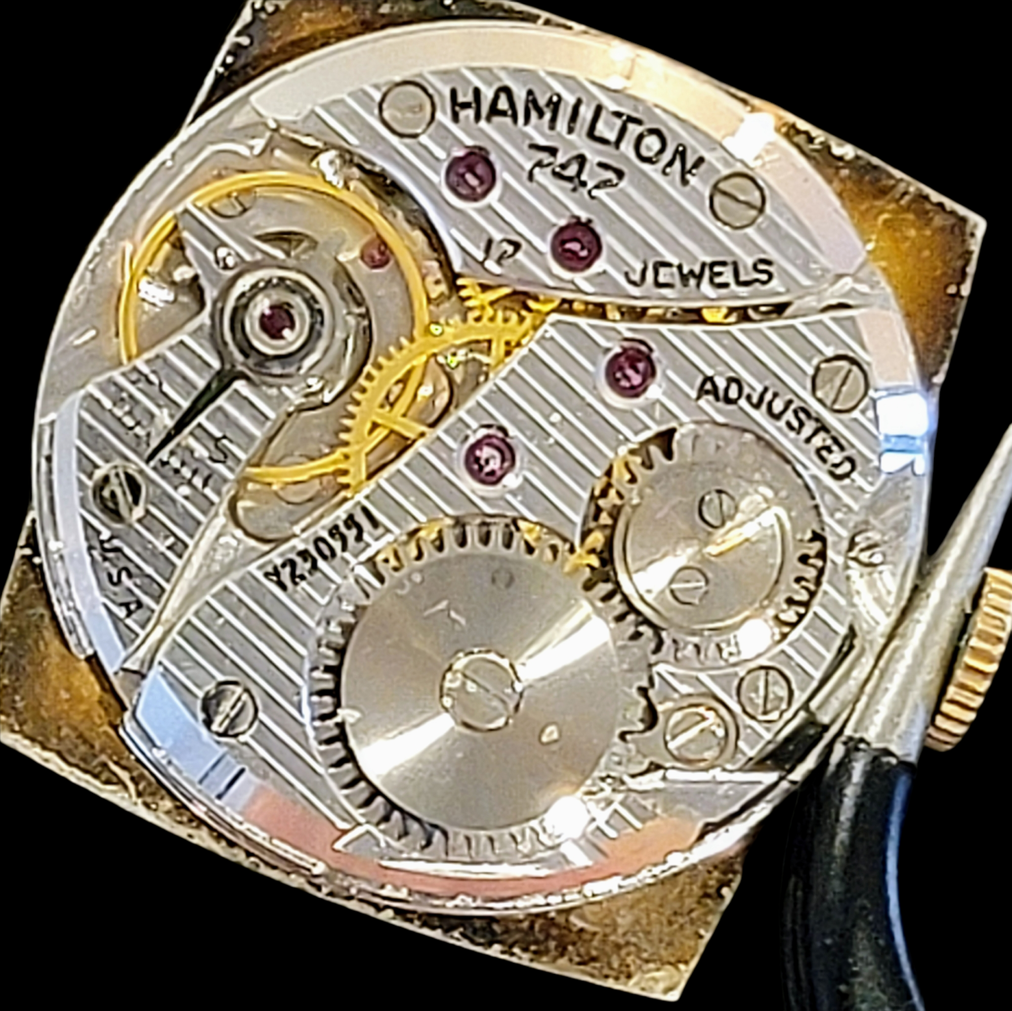 HAMILTON 1950 Dunham Watch 17 Jewels Grade 747 U.S.A. Made SECOND HAND HOROLOGY