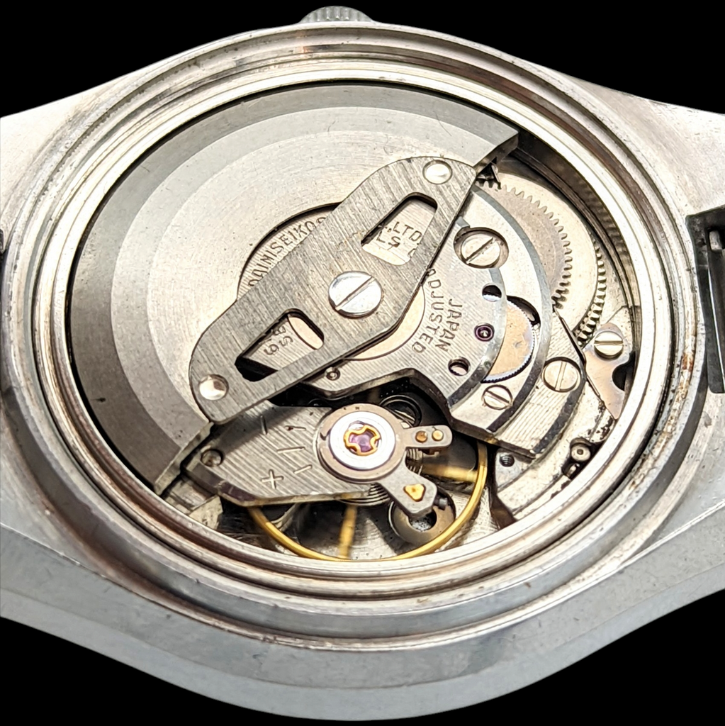 1971 SEIKO DX Automatic Watch Day/Date Indicator Cal. 6106C Hack Mecha