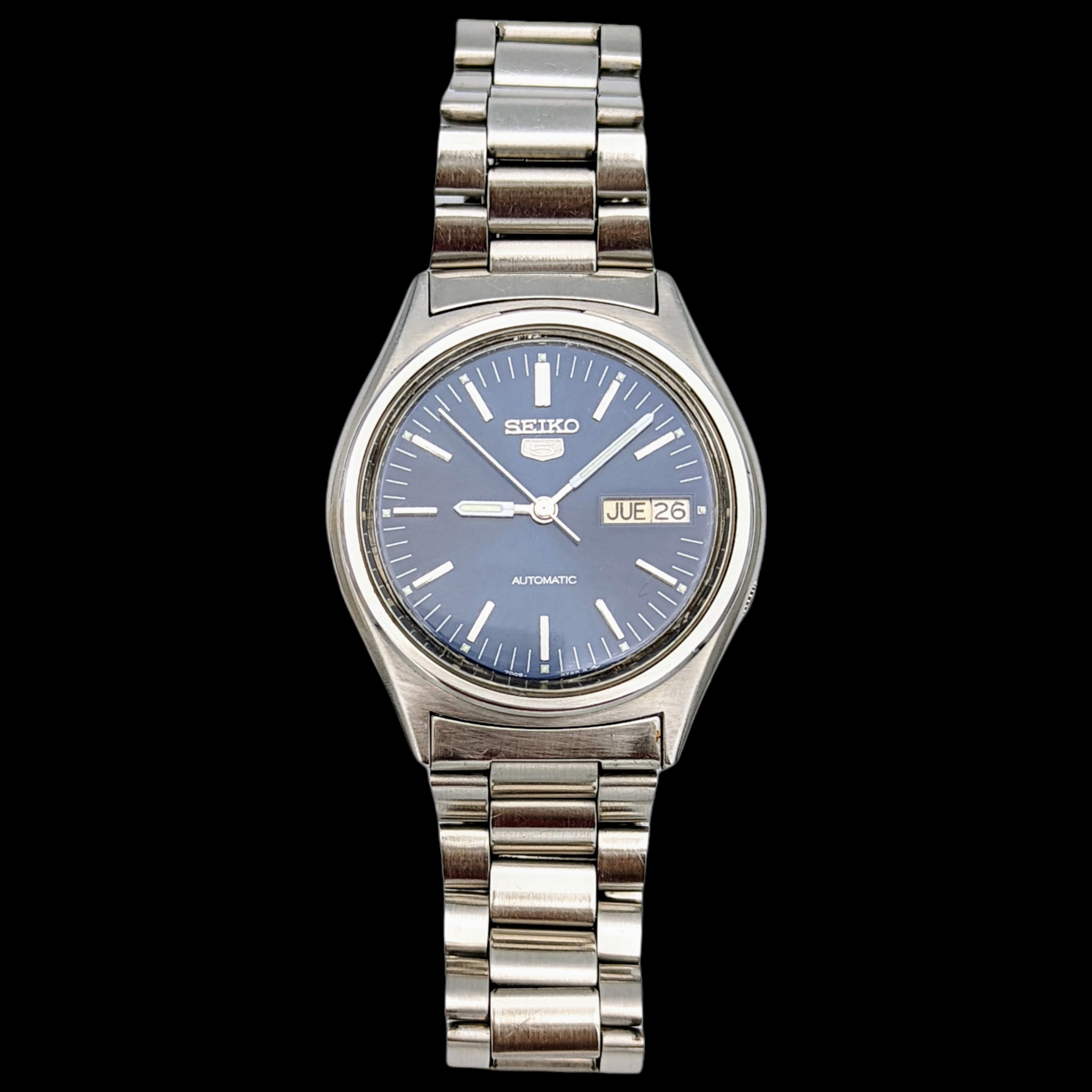 1985 SEIKO 5 Automatic Watch Day Date Indicator SECOND HAND HOROLOGY