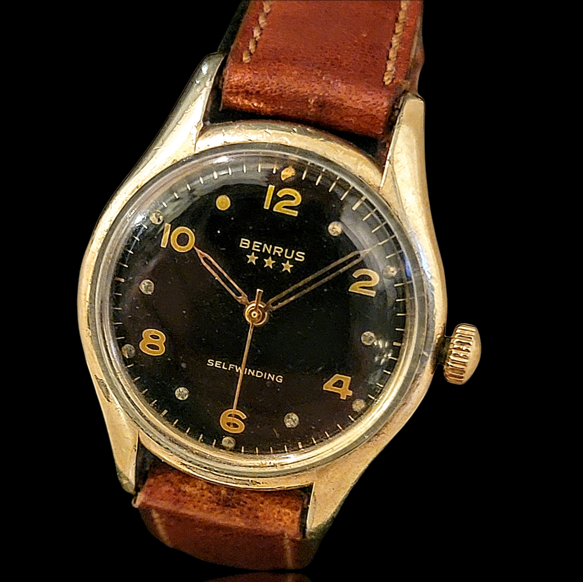1950's  BENRUS Self-Winding Watch 17 Jewels Model CF 1 Cal. ETA 1256 Swiss