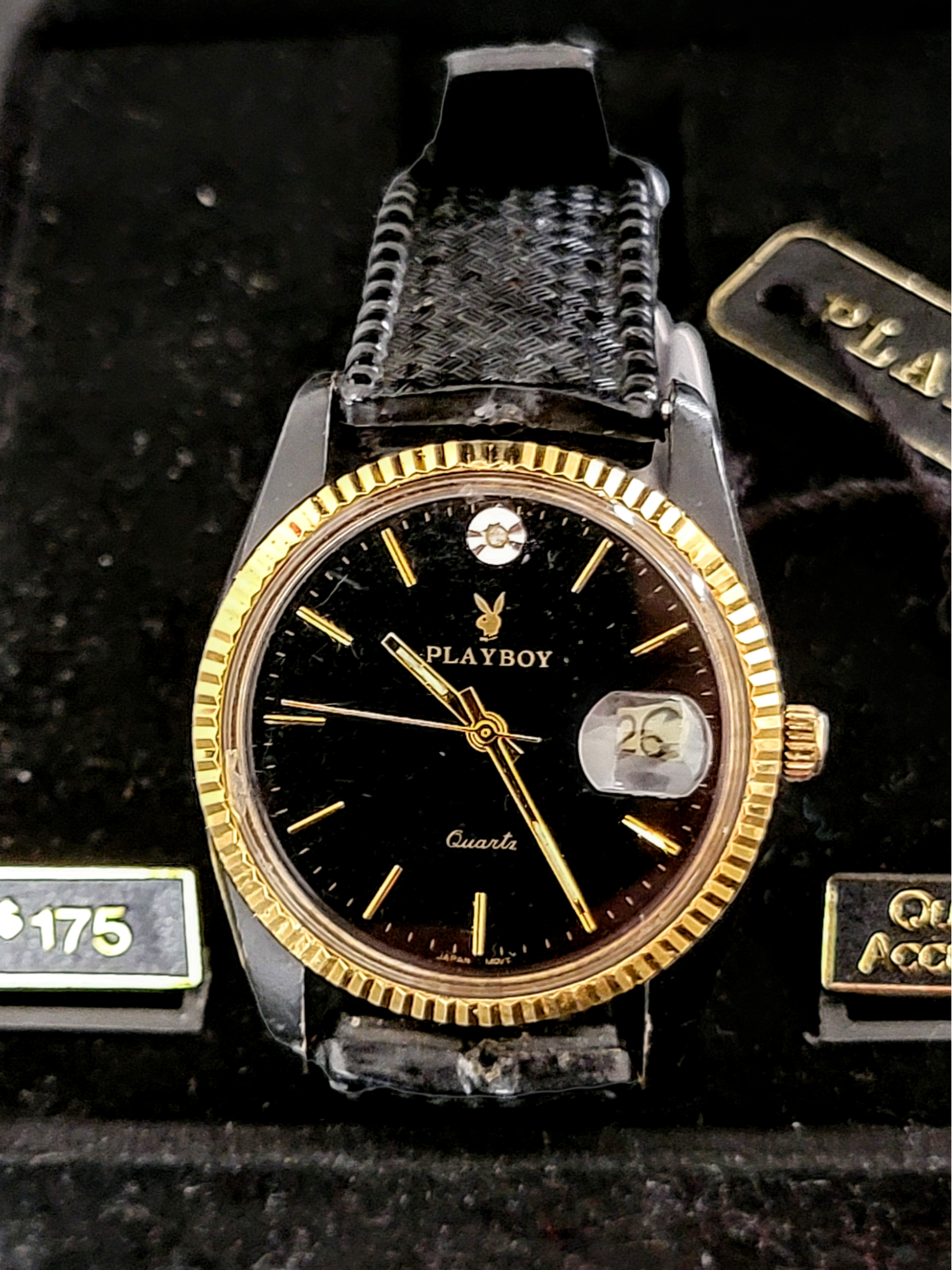PLAYBOY Quartz Watch Date indicator In BOX SECOND HAND HOROLOGY