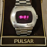 1973 PULSAR P2 Astronaut Wristwatch LED Digital Watch - All S. Steel - In BOX!