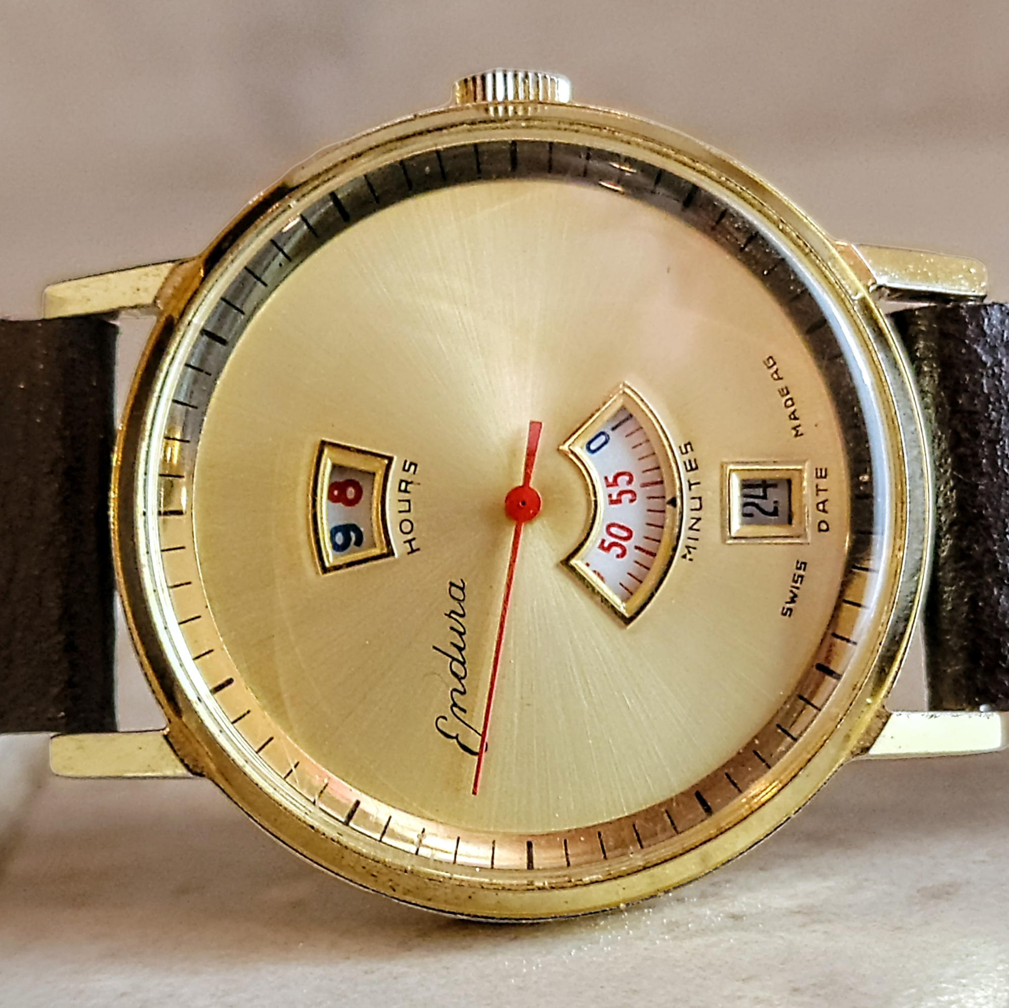 1960's ENDURA Direct Read Watch Digital & Mechanical Watch Cal. EB 8800 Swiss