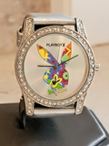 PLAYBOY Quartz Watch Diamond Bezel Wristwatch