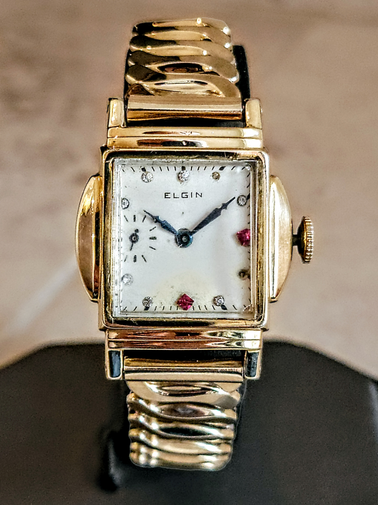 1920 ELGIN Watch Diamond & Ruby Dial Wristwatch Grade 431 U.S.A ...