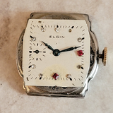 1920 ELGIN Watch Diamond & Ruby Dial Wristwatch Grade 431 U.S.A.