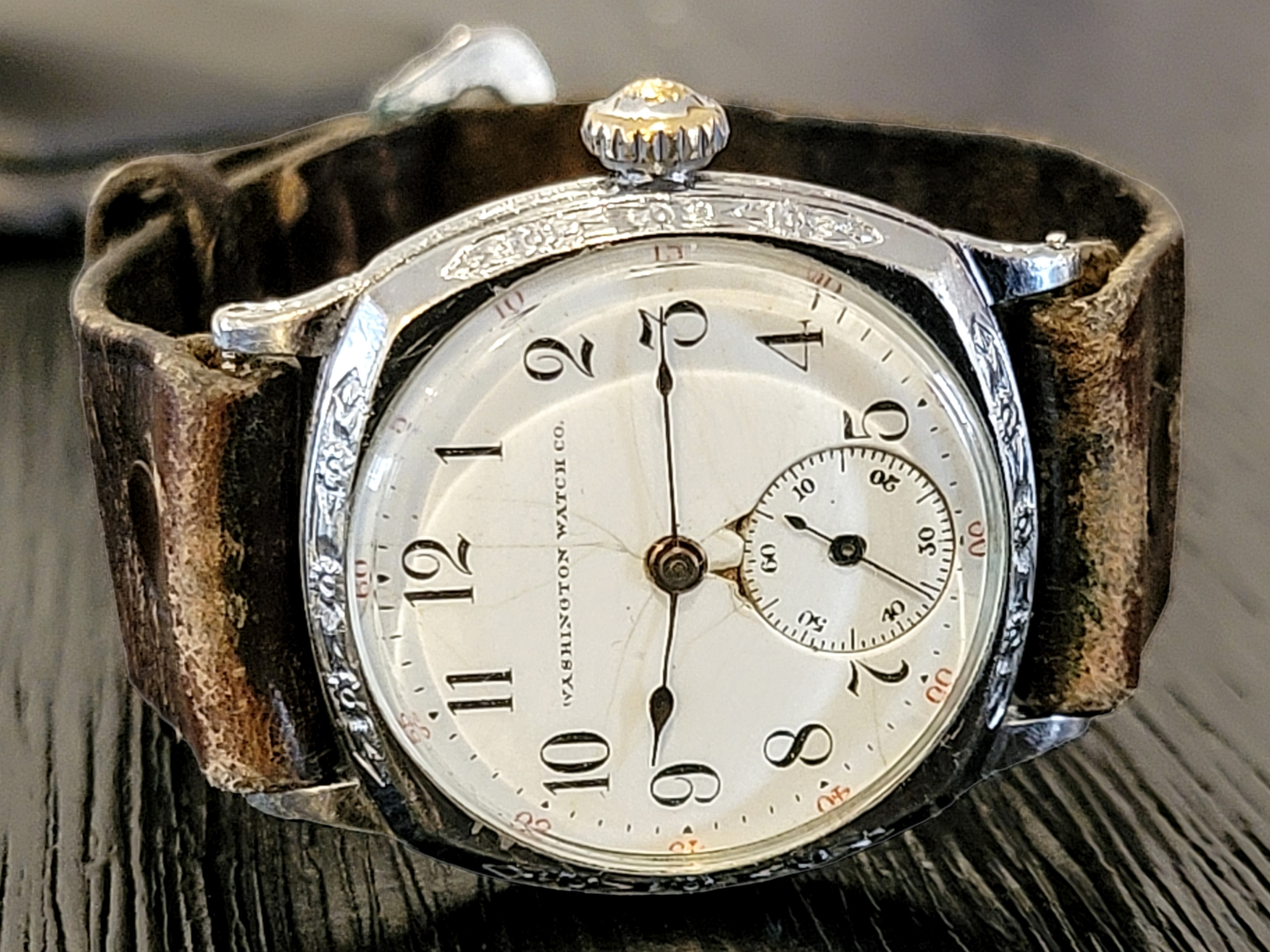 1914 WASHINGTON Wristwatch By Illinois Watch Co. Grade 35 U.S.A