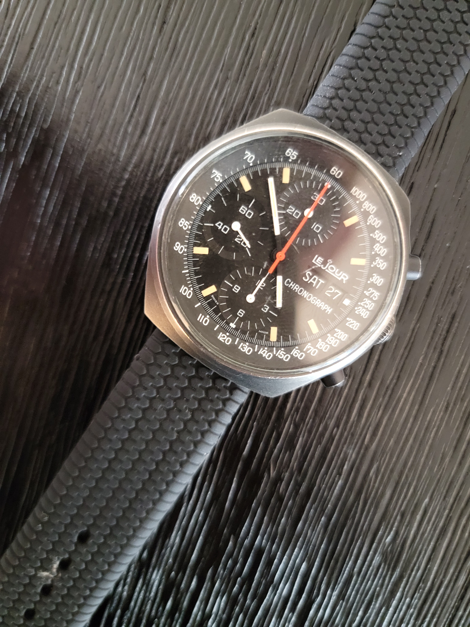 LE JOUR 7000 Chronograph Automatic Watch Heuer Pasadena Valjoux 7750