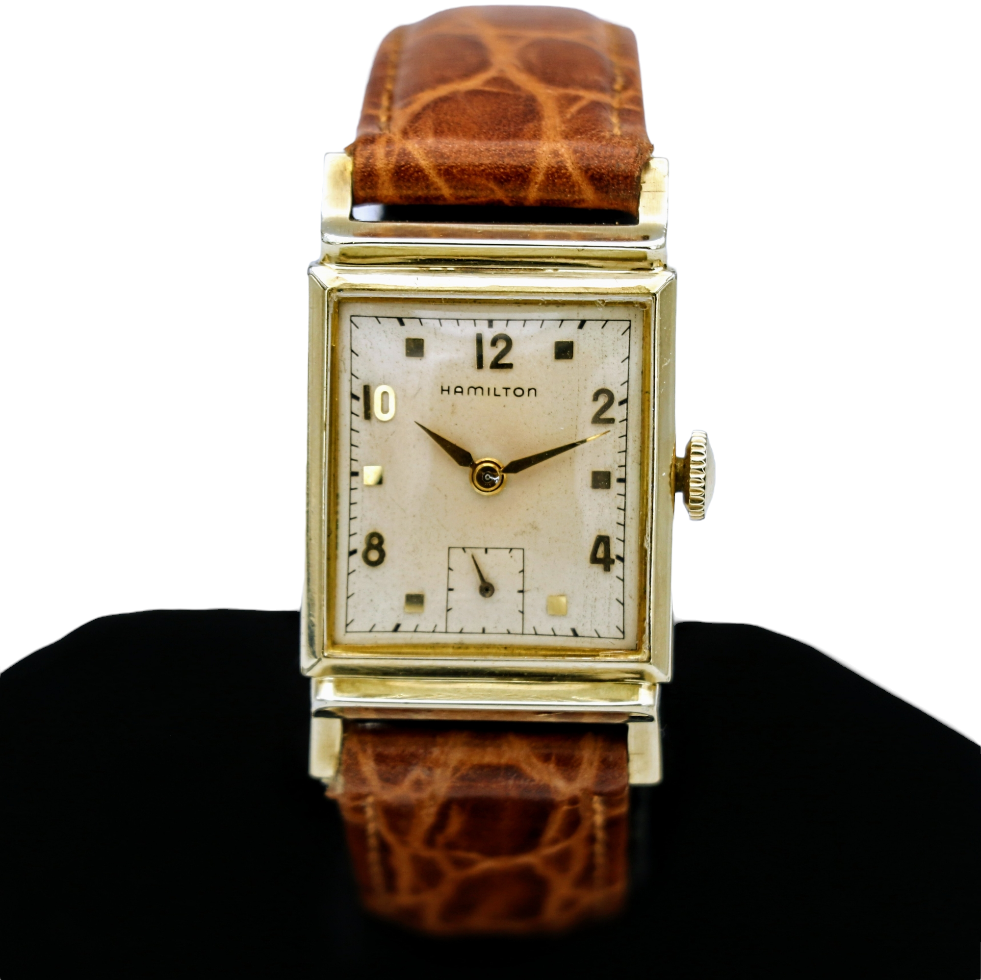 1950 Hamilton Franklin Wristwatch 10K GF Grade 980 17 Jewels Watch SECOND HAND HOROLOGY