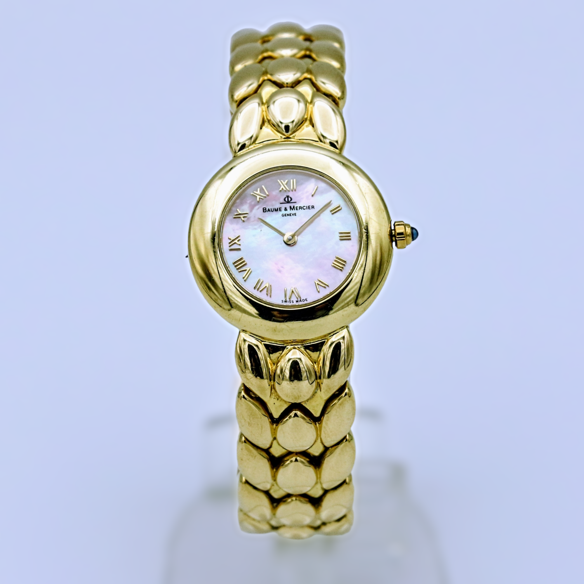 BAUME & MERCIER Luxury Swiss Ladies Wristwatch 18K Solid Yellow Gold 6J Watch