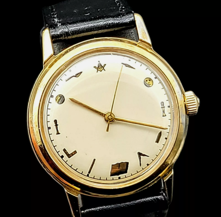 1960's MASONIC Vintage Elgin Watch Grade 720 France Made