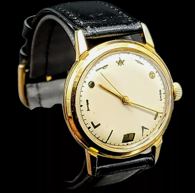 1960's MASONIC Vintage Elgin Watch Grade 720 France Made
