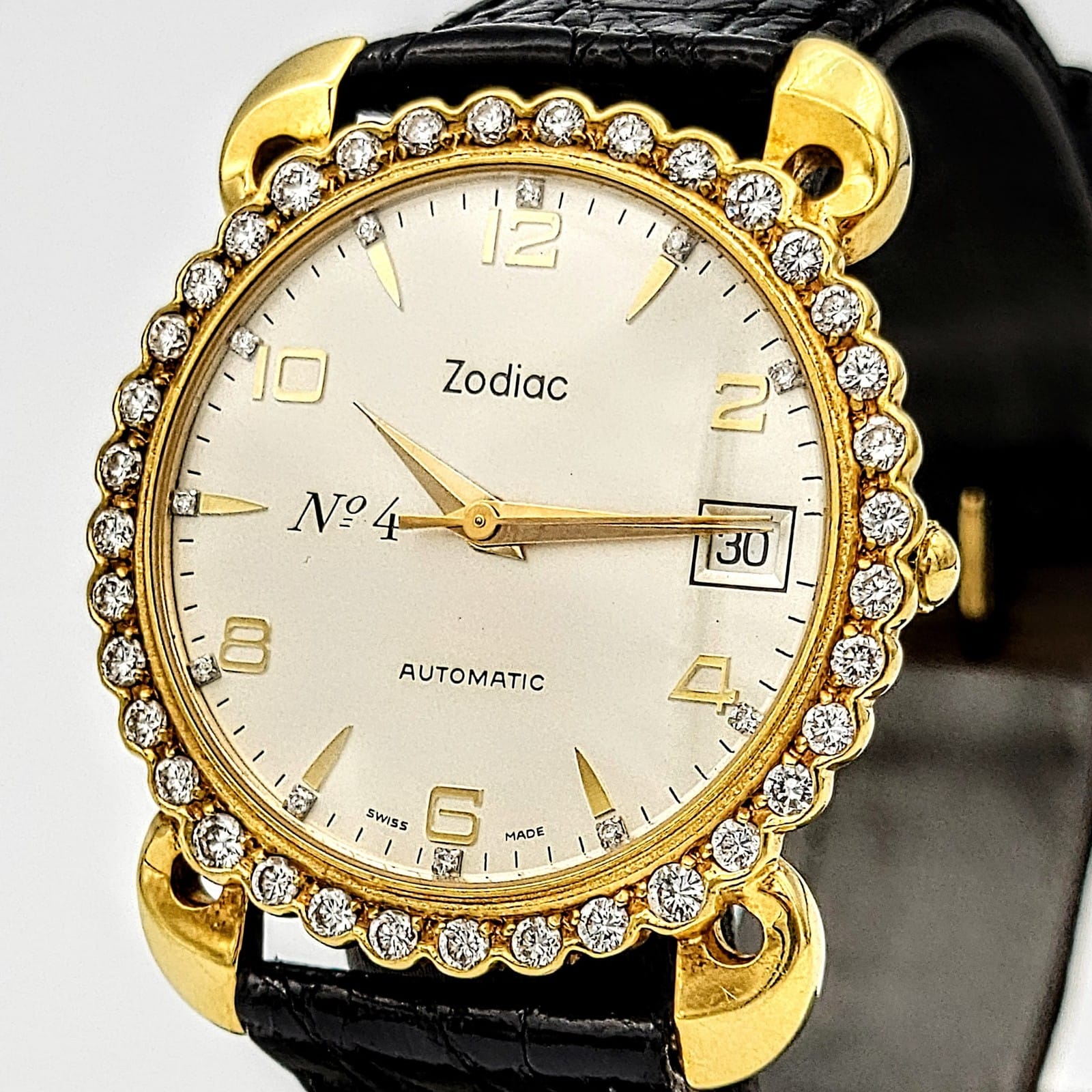 110th ZODIAC Anniversary Automatic Watch 18K Gold Diamond Bezel Limited Edition!