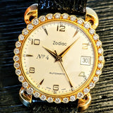 110th ZODIAC Anniversary Automatic Watch 18K Gold Diamond Bezel Limited Edition!